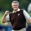 Colin Montgomerie sports golf apparel on Afghanistan visit