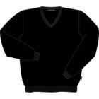 Mens Merino Wool V Neck Dee Sweater In 8 Colours Black XS