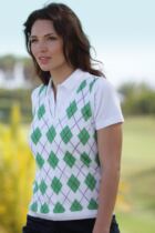 Glenmuir Abigail Diamond Intarsia Design 100% Supersoft Cotton Slipover