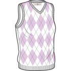 Ladies Fashion Diamond Pattern V Neck Cotton Slipover Cora In 3 Colours White/Lilac XS