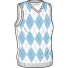 Ladies Fashion Diamond Pattern V Neck Cotton Slipover Cora In 3 Colours White/Paradise XS