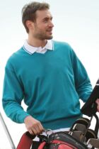 Mens Eden Supersoft Cotton V Neck Golf Sweater In 11 Colours
