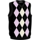 Mens V-Neck Supersoft Cotton Jedburgh Slipover In 3 Colours Black/Lilac/Stone/White S