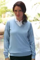 Glenmuir Maya 100% Extrafine Merino Wool V Neck Golf Sweater