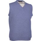 Mens Windermere Lambswool Sleeveless Golf Slipover In 12 Colours Light Blue XS