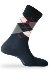 Mens Mercerised Argyle Diamond Pattern Cotton Golf Socks Morris In 2 Colours