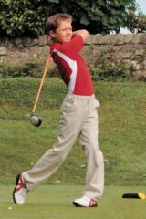 Boys 100% Cotton Contrast Coloured Panels Golf Pro Shirt In 4 Colours