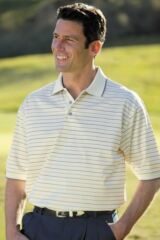Mens Striped Polo Cotton Troon Golf Shirt In 3 Colours