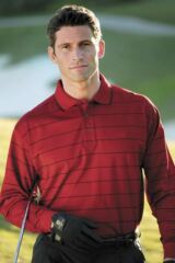 Mens Striped Cotton Long Sleeved Robert Golf Shirt In 3 Colours