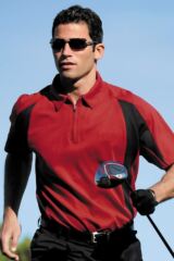 Mens Fitted Hi-Cool Zip Performance Golf Shirt In 4 Colours