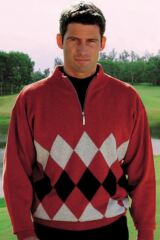 Mens Fashion Lambswool Diamond Zip Neck Ballybunion Sweater In 3 Colours