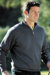 Mens Lambswool Zip Neck Hoy Sweater Ribbed Shoulder In 8 Colours