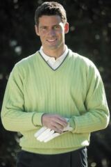 Mens Lambswool V Neck Ribbed Sunningdale Sweater In 3 Colours
