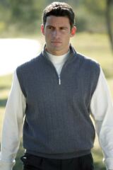 Mens Lambswool Sleeveless Ribbed Lahinch Slipover In 3 Colours