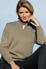 Ladies Merino Zip Neck Lined Sweater Alice In 2 Colours