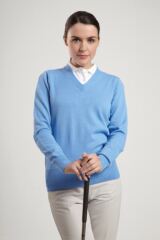 Glenmuir Ladies V Neck Cotton Golf Sweater