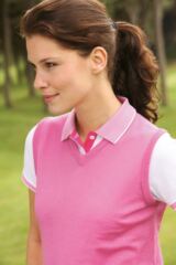 Ladies Ailsa Merino Wool Sleeveless Slipover Golf Sweater In 10 Colours