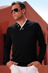 Glenmuir Aviemore Double Collar Merino Blend Button Detail Sweater
