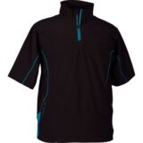 Mens Balintore Half Sleeve Stretch Golf Windshirt In 3 Colours Black/Kingfisher S