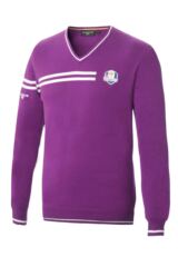 Glenmuir Ryder Cup 2014 Fanwear Braco 100% Supersoft Cotton V Neck Golf Sweater with Chest and Sleeve Stripe Detail