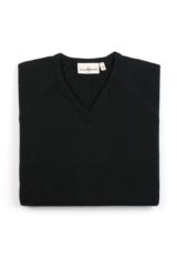 Ladies Brunton Lambswool V Neck Classic Golf Sweater In 20 Colours Black XS