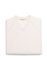 Ladies Brunton Lambswool V Neck Classic Golf Sweater In 20 Colours Winter White XS