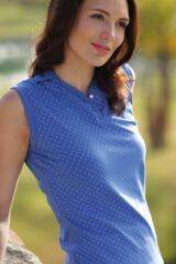 Glenmuir Carley Cotton Polka Dot Sleeveless Golf Shirt