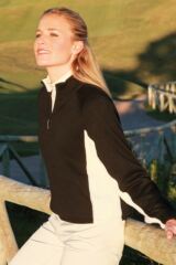 Ladies Patterned Merino Zip Neck Lined Sweater Caroline In 3 Colours