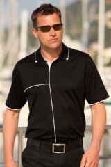 Men's Glenmuir Deauville Plain Cotton Shirt with Contrasting Piping In 2 Colours