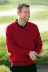 Mens Dee Merino Wool V Neck Golf Sweater In 6 Colours