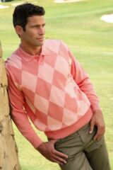 Mens Fashion Cotton V Neck Diamond Doonbeg Sweater In 2 Colours