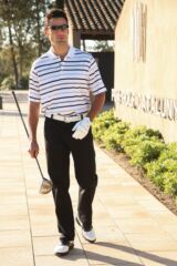 Mens Patterned Pima Cotton Polo Golf Shirt Downfield In 3 Colours