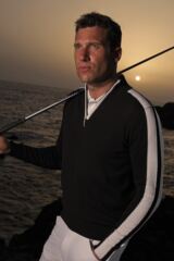 Glenmuir Dryburgh 100% Supersoft Cotton Zip Neck Sweater with Contrast Panels