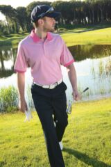 Mens Dublin Fine Striped Cotton Polo Golf Shirt In 10 Colours