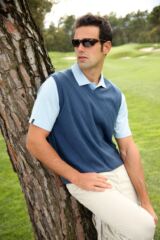 Mens Supersoft Cotton V Neck Sleeveless Slipover Dukes In 3 Colours
