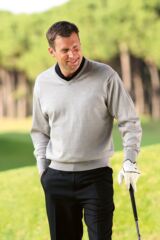 Mens Finlay Lightweight Merino Wool V Neck Golf Sweater In 15 Colours