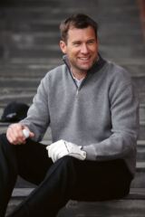 Mens Fitzroy Lambswool Zip Neck Patterned Golf Sweater