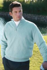Mens Merino Zip Neck Diamond Patterned Lined Sweater Fulford In 4 Colours