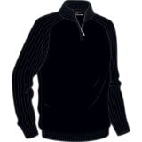 Mens Hoy Lambswool Zip Neck Ribbed Shoulder Golf Sweater In 8 Colours Black S