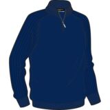 Mens Hoy Lambswool Zip Neck Ribbed Shoulder Golf Sweater In 8 Colours Navy S