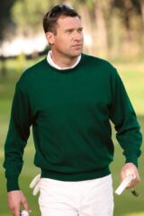 Mens Kirkton Lightweight Merino Wool Crew Round Neck Golf Sweater In 7 Colours