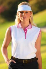 Ladies Classic 100% Cotton Sleeveless Golf Shirt Kirsten In 4 Colours
