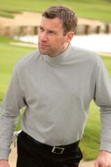 Mens Lewis Cotton Roll Collar Polo Neck Golf Shirt In 5 Colours