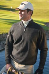 Mens Merino Zip Neck Lined Sweater Lindrick In 3 Colours