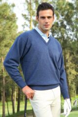 Mens Lambswool V Neck Lomond Sweater In 23 Colours