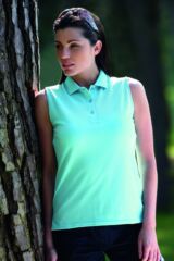 Ladies Mallow Shaped Fit Cotton Sleeveless Golf Shirt In 9 Colours