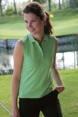 Ladies Mallow Shaped Fit Cotton Sleeveless Golf Shirt In 8 Colours