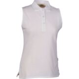 Ladies Mallow Shaped Fit Cotton Sleeveless Golf Shirt In 9 Colours White XS