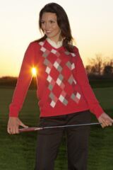 Glenmuir Marisa 100% Lambswool V-Neck Diamond Sweater