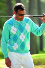 Men's Glenmuir Melville Argyle Design Lightweight Supersoft Cotton Sweater In 3 Colours